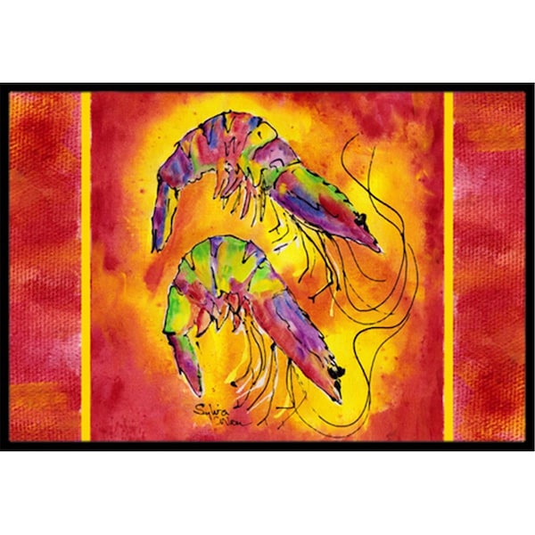 Carolines Treasures 18 x 27 In. Bright Shrimp on Red Indoor or Outdoor Mat 8378MAT - main